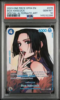 2023 ONE PIECE OP04-KINGDOMS OF INTRIGUE ALT ART #078 BOA HANCOCK PSA 10 - Image 1
