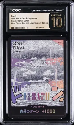 2025 ONE PIECE JPN PROMO ONE PIECE DAY '25 ADMISSION BONUS DON!! CGC 10 PRISTINE - Image 1