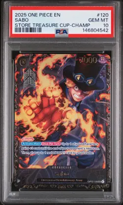 2025 ONE PIECE PROMOS STORE TREASURE CUP-CHAMPIONSHIP #120 SABO PSA 10 - Image 1