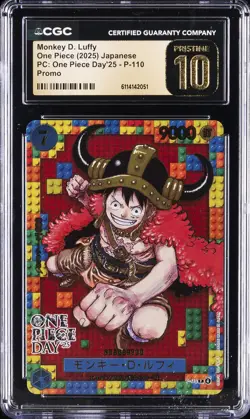 2025 ONE PIECE JPN PC: ONE PIECE DAY'25 PROMO MONKEY D. LUFFY CGC 10 PRISTINE - Image 1