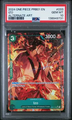 2024 ONE PIECE PRB01-PREMIUM BOOSTER ALTERNATE ART #033 IZO PSA 10 - Image 1