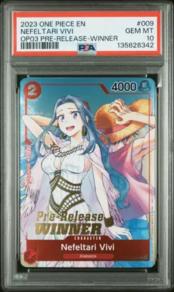 2023 ONE PIECE PROMOS PRE-RELEASE-WINNER #009 NEFELTARI VIVI PSA 10 - Image 1