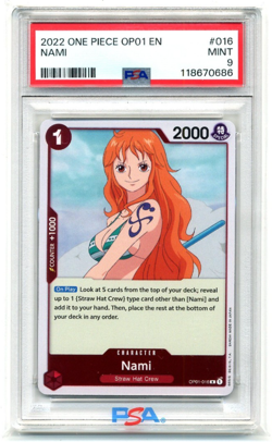 2022 One Piece Romance Dawn OP01-018 Nami Errata PSA 9 - Image 1