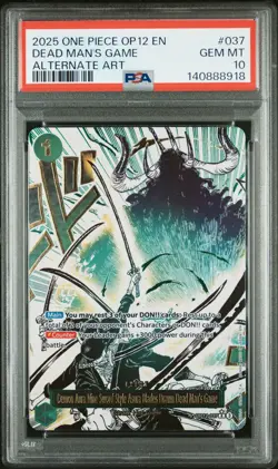 2025 ONE PIECE DEMON AURA NINE-SWORD ASURA BLADES DRAWN DEAD MAN'S GAME PSA 10 - Image 1