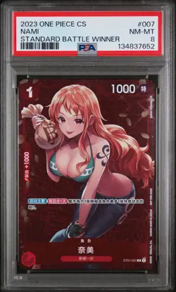 2023 ONE PIECE SIMPLIFIED CHINESE PROMOS STANDARD BATTLE WINNER #007 NAMI PSA 8 - Image 1