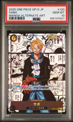 2025 ONE PIECE JPN OP13-CARRYING ON HIS WILL MANGA ALTERNATE ART SABO PSA 10 - Image 1