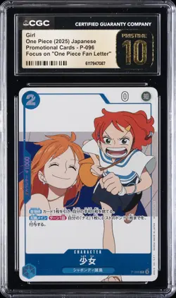 2025 ONE PIECE JAPANESE PROMO "ONE PIECE FAN LETTER" #P-096 GIRL CGC 10 PRISTINE - Image 1