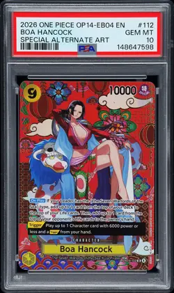 2026 ONE PIECE OP14-EB04-THE AZURE SEA'S SEVEN ALT ART #112 BOA HANCOCK PSA 10 - Image 1