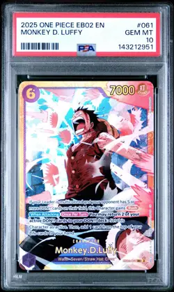 2025 One Piece EB02 EN Monkey D Luffy #061 PSA 10 GEM MINT - Image 1