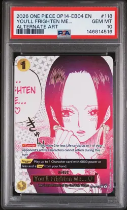 2026 ONE PIECE THE AZURE SEA'S SEVEN ALT ART #118 YOU'LL FRIGHTEN ME... PSA 10 - Image 1