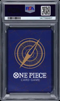2025 ONE PIECE OP13-CARRYING ON HIS WILL 3RD ANNIVERSARY-GOLD #004 SHANKS PSA 10 - Image 2