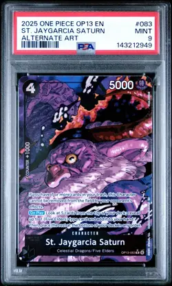 2025 One Piece OP13 EN St Jaygarcia Saturn Alternate Art #083 PSA 9 MINT - Image 1