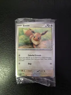 Eevee 133/165 151 2025 Holiday Stamped Promo Pokemon Card - NM SEALED - Image 1