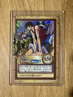 1999 BANDAI One Piece Carddass Hyper Battle C145 LUFFY HOLO EARLY CARD VINTAGE - Image 1
