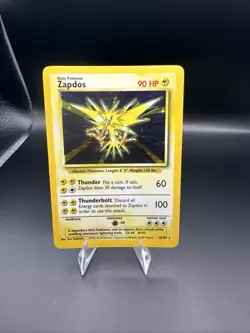 1999 Pokemon TCG Base Set Zapdos Holo Rare Card 16/102 - Image 1