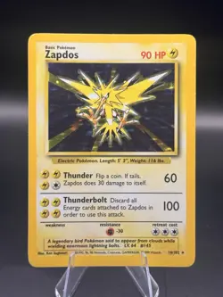 1999 Pokemon TCG Base Set Zapdos Holo Rare Card 16/102 - Image 2