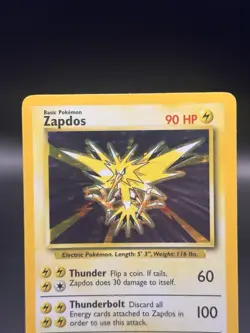 1999 Pokemon TCG Base Set Zapdos Holo Rare Card 16/102 - Image 3