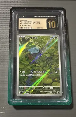 CGC 10 Pristine Bulbasaur 166/165 AR Art Rare Pokemon Card Japanese 151 - Image 1