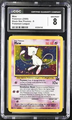 CGC 8 Mew 2000 Black Star Promos 9 Holo Pokemon Card - Image 1