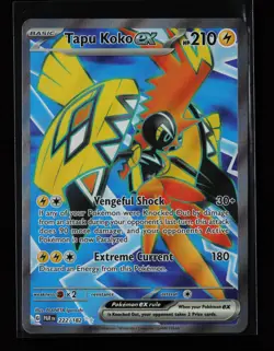 Tapu Koko ex 222/182 Ultra Rare SV04: Paradox Rift Pokemon Card - Image 1