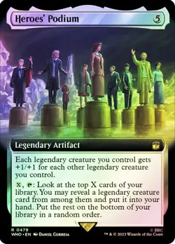 Heroes' Podium Surge Foil Extended Art Doctor Who Commander NM MTG - Image 1