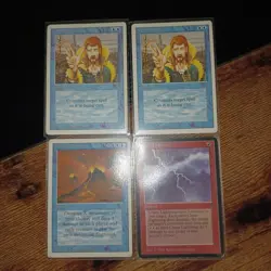 MTG Counterspell x2 (Revised), Volcanic Eruption (Revised), Chain Lightning (Leg - Image 1