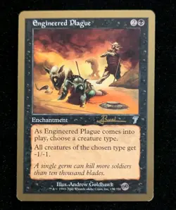 Engineered Plague x1 LP MTG World Championship Gold Border Not Tournament Legal - Image 1