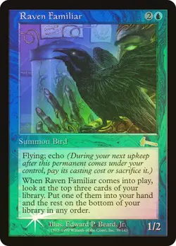 Magic The Gathering MTG RAVEN FAMILIAR FOIL Urza's Legacy NM Near Mint - Image 1