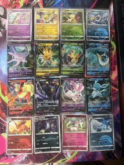 Pokemon 16 Card Lot nm V Eevee Jolteon Sylveon Flareon HOLO Rare Hits Only F111 - Image 1