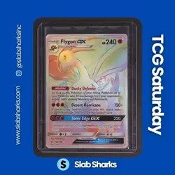 2019 POKEMON SUN & MOON COSMIC ECLIPSE #256/236 FLYGON RAINBOW SECRET RARE - Image 1