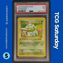 1999 POKEMON BASE SET 1ST EDITION SHADOWLESS #44/102 BULBASAUR PSA 7 - Image 1