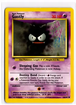 1999 TCG Pokemon #50 Gastly 50/102 Common Unlimited Base Set - Image 1