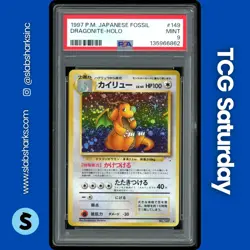 1997 POKEMON MYSTERY OF THE FOSSILS JP #149 DRAGONITE RARE HOLO PSA 9 - Image 1