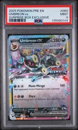 Pokemon Prismatic Evolutions - Umbreon ex #060 Surprise Box Stamped Promo PSA 9 - Image 1