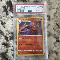 2020 POKEMON SWSH BLACK STAR PROMO PRERELEASE #066 CHARIZARD-HOLO PSA 10 - Image 1