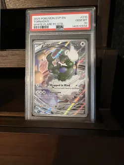 Pokemon TCG: 2025 Tornadus (210) Black Star Promo Pokemon Center stamp PSA 10 - Image 1