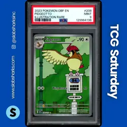 2023 POKEMON SV OBSIDIAN FLAMES #208/197 PIDGEOTTO ILLUSTRATION RARE PSA 9 - Image 1