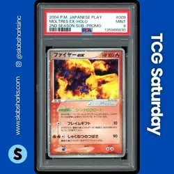 2004 POKEMON JAPANESE PLAY PROMO 2ND SZN SUB PROMO #009 MOLTRES EX HOLO PSA 9 - Image 1