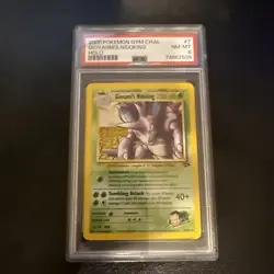 2000 Pokemon Gym Challenge #7 Giovanni’s Nidoking Holo PSA 8 NM-MT - Image 1