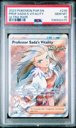 2023 POKEMON PAR EN-PARADOX RIFT ULTRA RARE PROFESSOR SADA'S VITALITY PSA 10 - Image 1