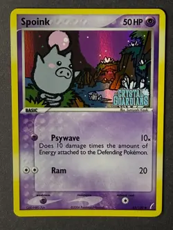 Spoink Crystal Guardians Pokemon TCG 63/100 Reverse Holo - Image 1