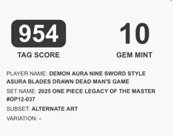 TAG 10 One Piece, Demon Aura Nine Sword Style Asura Blades Drawn Dead Man's Game - Image 2