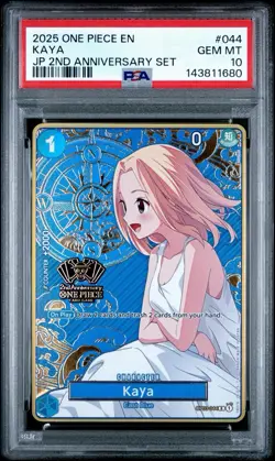 2025 One Piece Japanese 2nd Anniversary Set Kaya OP03-044 R PSA 10 ENGLISH - Image 1