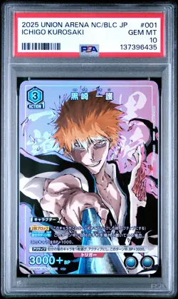 2025 UNION ARENA JAPANESE UA04NC/BLC #001 ICHIGO KUROSAKI PSA 10 - Image 1