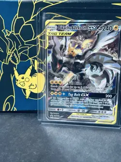 Pikachu & Zekrom GX SM168 Black Star Promo Near Mint Pokemon Card - Image 1