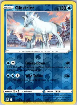 Glastrier 051/196 Holo Rare Reverse Holo Card SWSH11: Lost Origin Pokemon TCG NM - Image 1