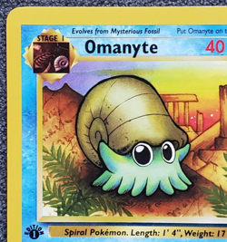 1st Edition Omanyte - Fossil - #52/62 - Vintage Pokemon Card 1999 WOTC - Image 2