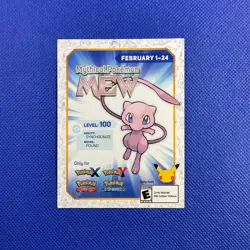 Mythical Pokemon MEW Code Card (Expired) Nintendo Event Exclusive 2016 PROMO - Image 1