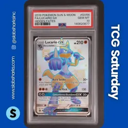 2019 POKEMON SM HIDDEN FATES #SV64/SV94 LUCARIO GX FULL ART SHINY VAULT PSA 10 - Image 1