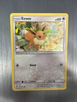 Eevee 2018 Lost Thunder Cracked Ice Holo Promo Pokemon Card 155/214 (NM) - Image 1